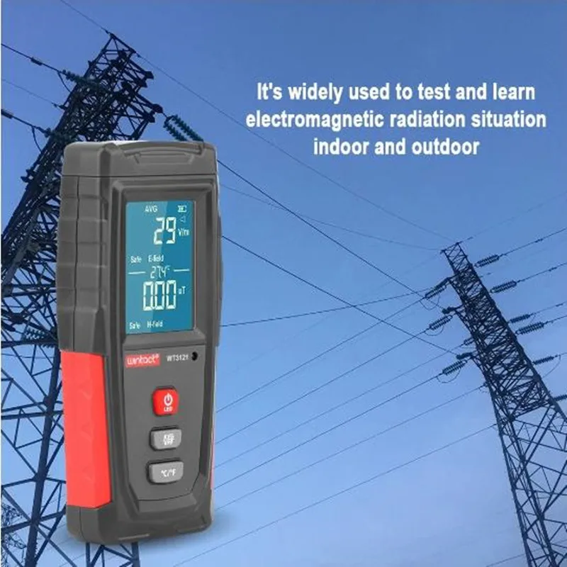WT3121 Handheld Digital LCD EMF Meter Electric Magnetic Field Dosimeter Detector Electromagnetic Radiation Tester 4