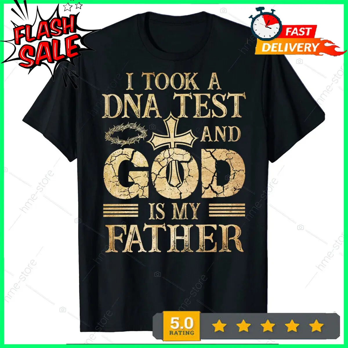 Jesus Dna Test God Is My Father T-Shirt Christian Faith Gospel Pray Religione Tee