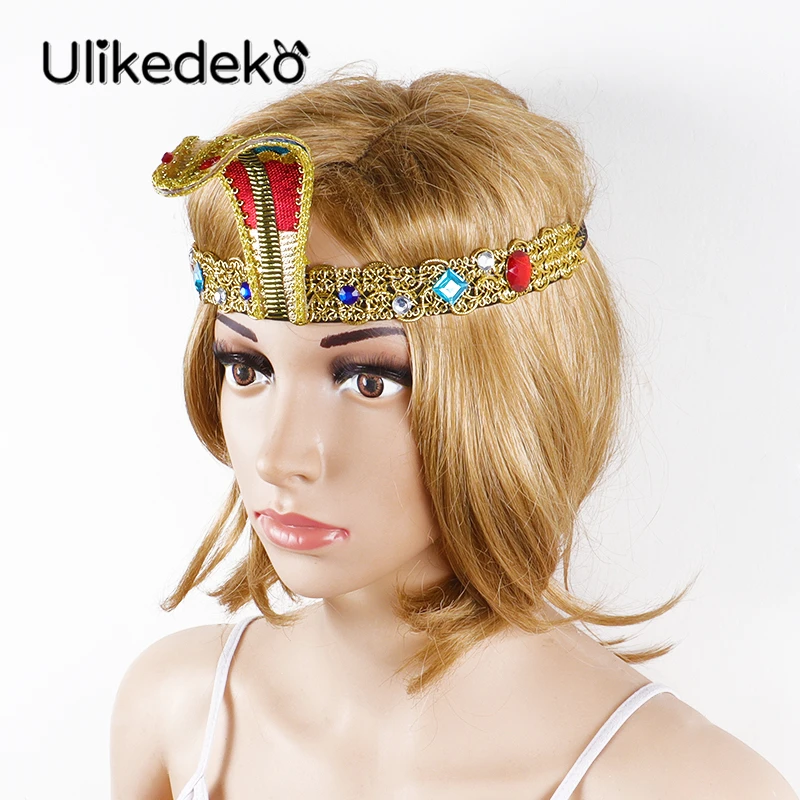 Snake Shaped Headpiece Cleopatra Headdress Egypt Queen Hair Accessories Sexy Belly Dance Headband Halloween Cosplay Party Props