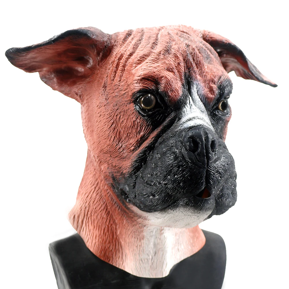 ラテックス犬動物の頭部マスクハロウィンパーティー仮装犬動物ラバー