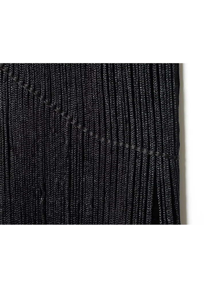  Women's Long Tassel Halter Top Sexy Sleeveless Backless Black Vest Spring Summer New Chic Party Ball Female Fashion Tops