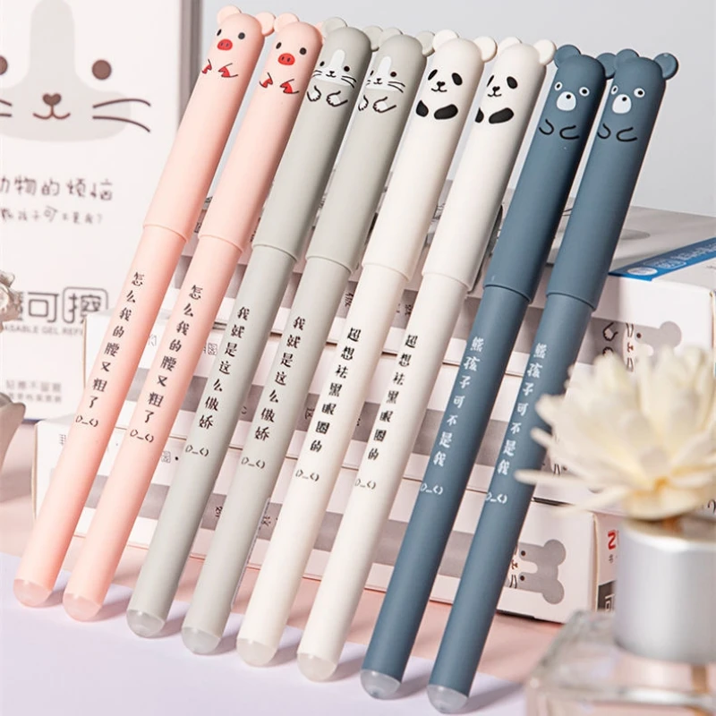 여아용 귀여운 젤 펜, 공책 쓰기, 사무용품, 학용품 문구, 귀여운 지우개 펜, 0.35mm