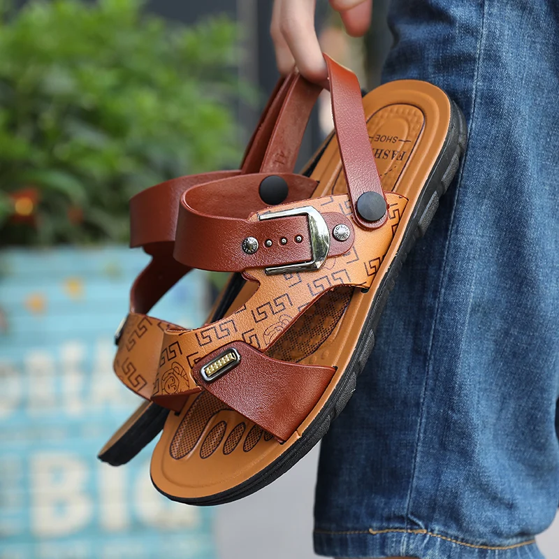 Men's Summer Flat Anti-slip Open-toe Beach Slippers