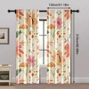 2pcs, Curtain Fabric Boho Leaf & Floral Machine Washable Fabric (without rod) Festive Perfect for Living Room, Home Decoration, 5