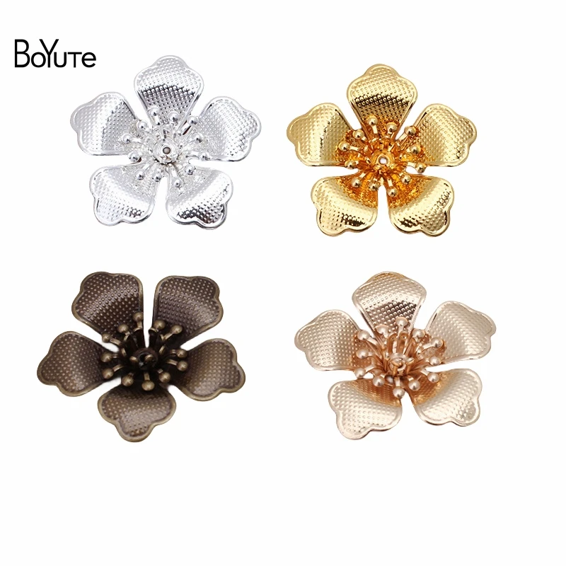

BoYuTe (30 Pieces/Lot) 29MM Metal Brass Flower Materials Factory Supply Diy Handmade Jewelry Accessories