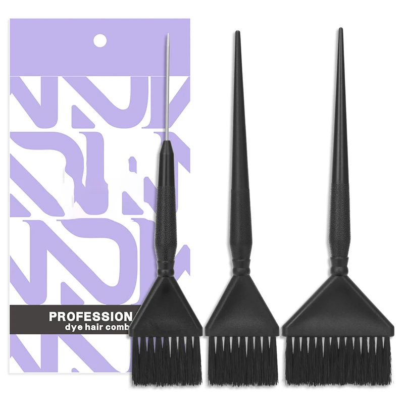 High Quality 3Pcs/Set Black Plastic Dyeing Brush Durable Professional Salon Hairdressing Tinting Comb Hairdresser Tool Accessory 3pcs set co2 mig welding torch air cooled mb 15ak contact tip holder gas nozzle durable welding tool parts fitting replacement