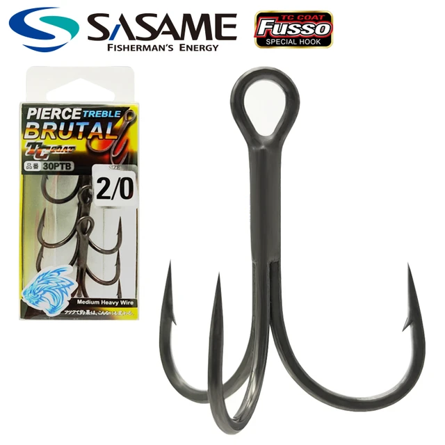 Sasame Glide Bait Treble Fishing Hooks High Carbon Steel Size 1/0