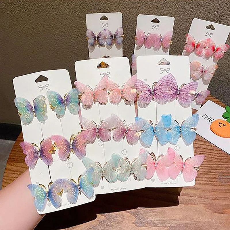 Random Colorful Butterfly Hairpins Girl Sweet Hair Ornament Fashion Hair Accessories