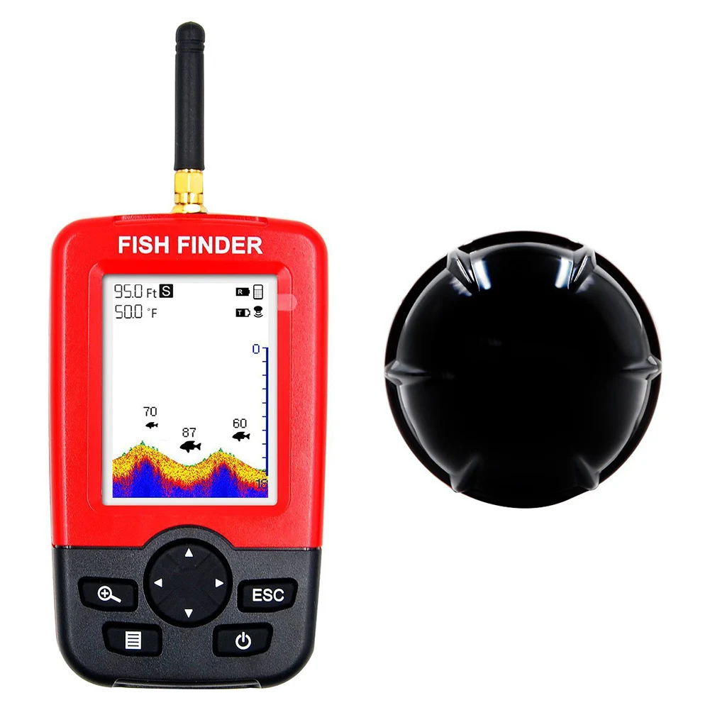 Wireless Sonar Rechargeable Fish Finder Fishing Equipment 40M Depth 200 Meters Distance Sounding Anti-sinking Fish Finder