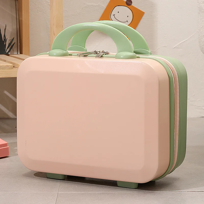 

Color stitching Small luggage stylish 14 inches small and light Business Luggage Simple Suitcase storage bag