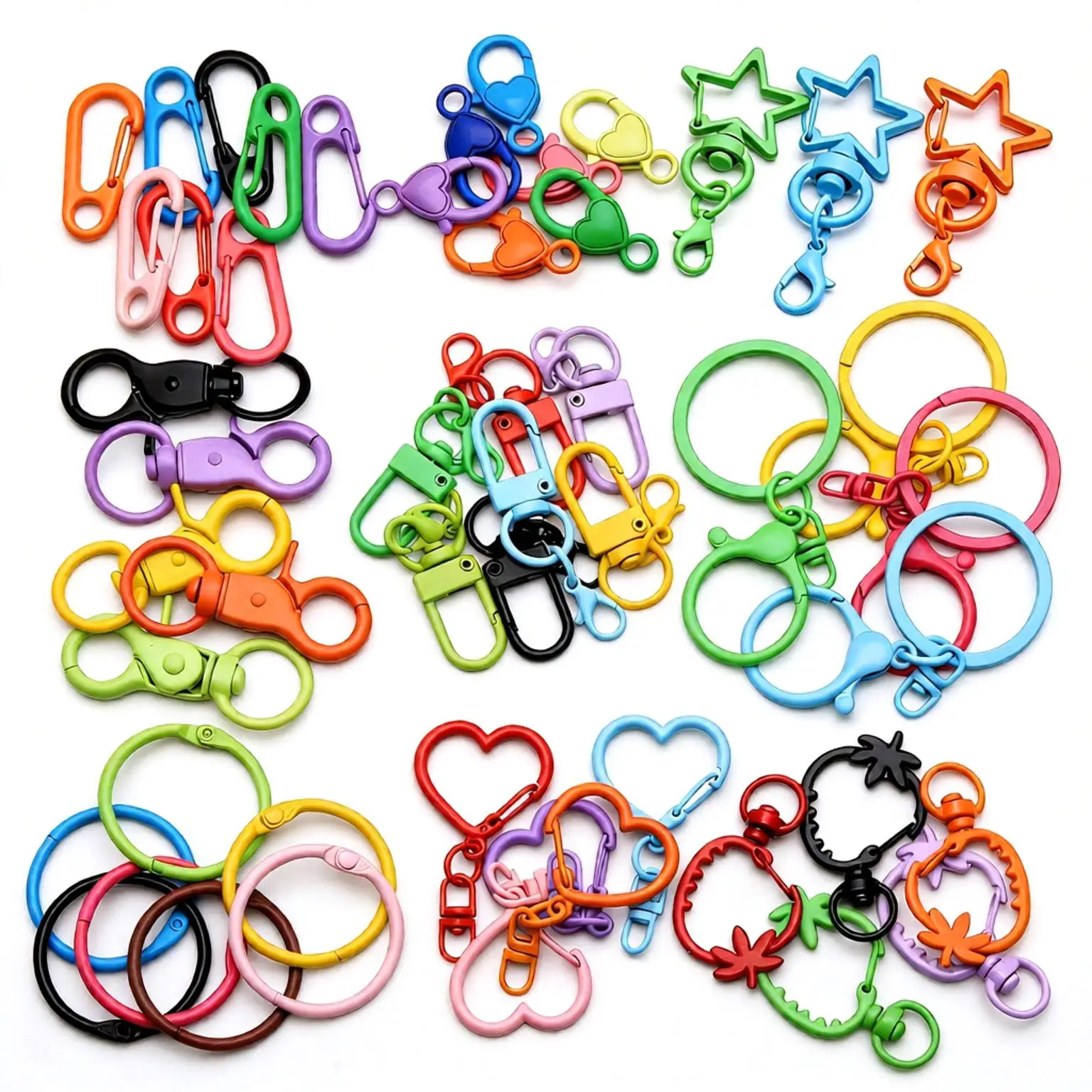5/10 stücke Bunte Schlüsselring Karabiner Haken Mit Verstellbarer Schnalle Für Die Herstellung Von Schlüsselbund DIY Taschen Puppe Haken Schmuck zubehör