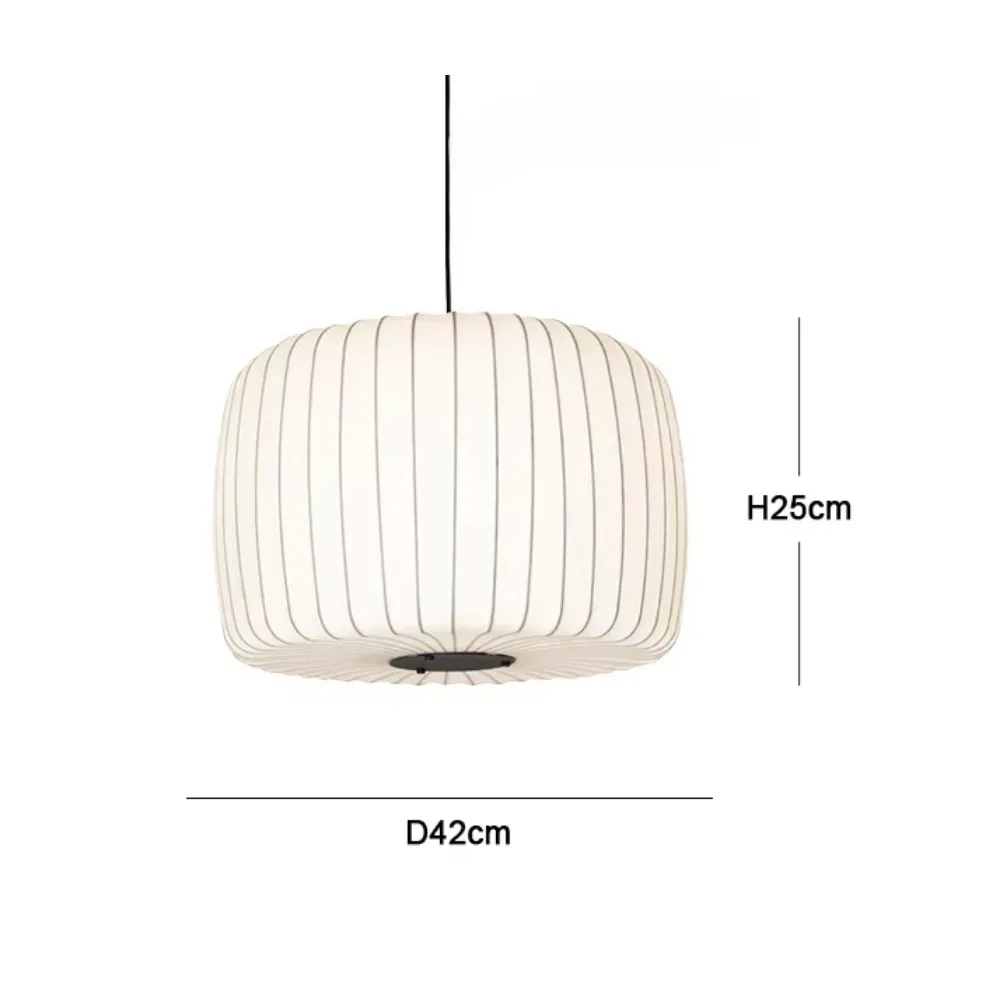 Modern Nordic Minimalist Wabi Sabi Silk Fabric LED Chandelier Dining Bar Home Decor Bedroom Duplex Pendant Light Nordic Pendant