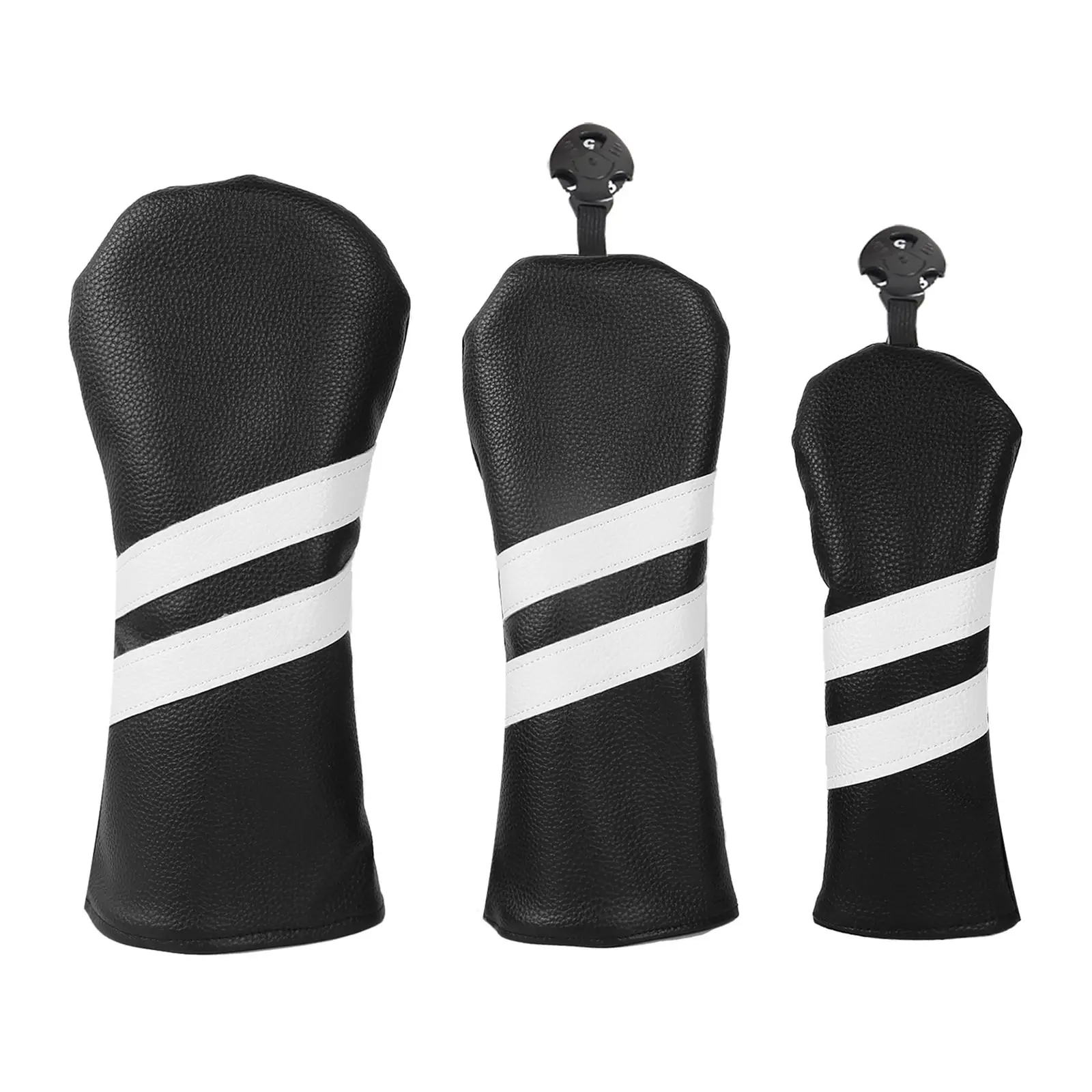 

3 Pieces Golf Wood Headcover Fleece Lined Scratchproof for Driver, Woods and Hybrid Long Neck Golf Club Head Cover Golfer Gift