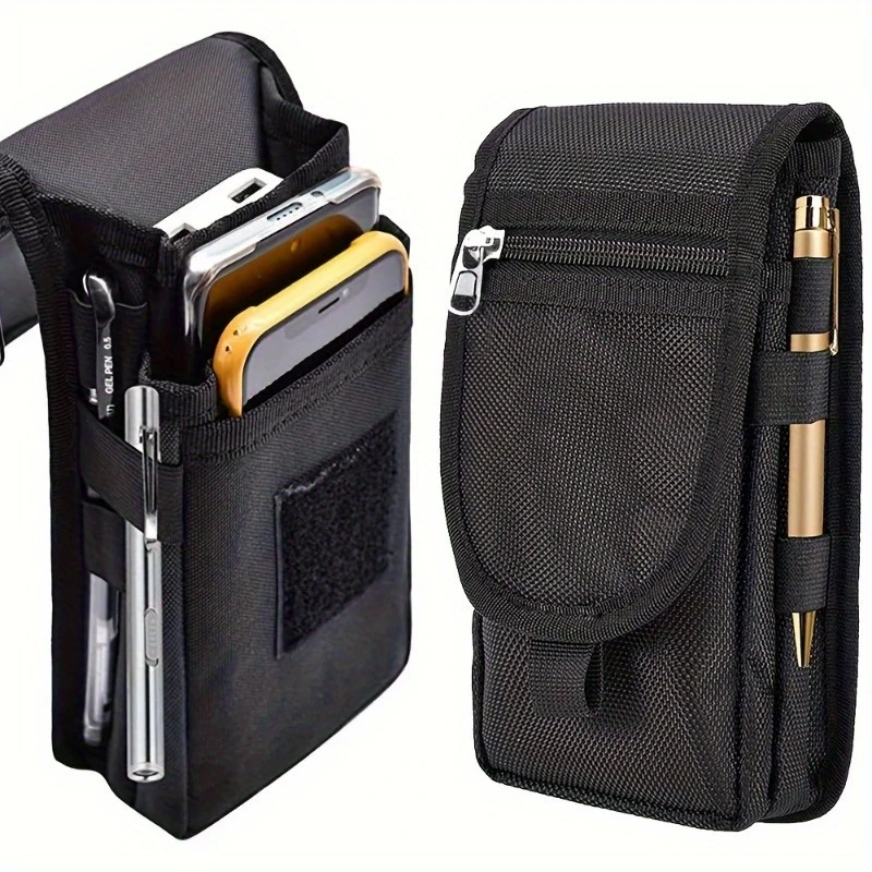 Versatile Oxford Fabric Phone Belt Pouch - Multi-Functional Outdoor Bag for Devices Up to 6.3 Inches