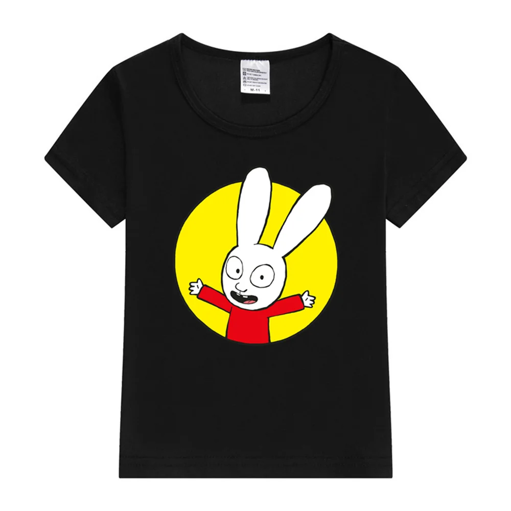 Simon-Camiseta con estampado de conejos para niño y niña, ropa