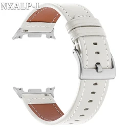 Premium No - Gap Leather Watch Strap - Elegant Replacement Band and Accessory - 40mm 44mm 46mm (White)