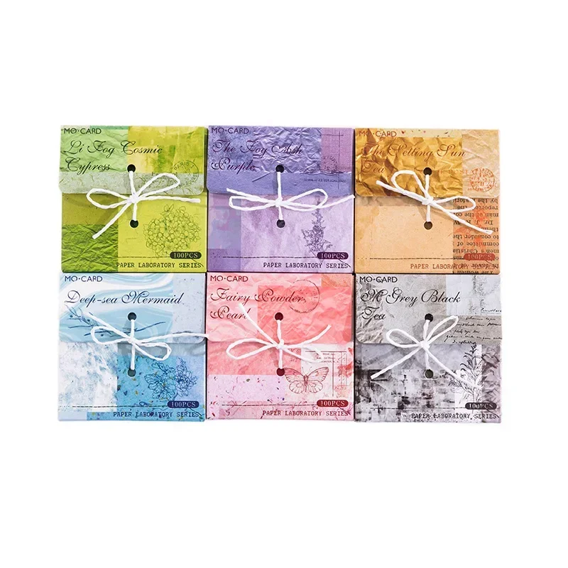 100 Sheets Notes Lab Series Retro Handbook DIY Material Light Paper Decorative Backing Paper Non-sticky Memo Decoration 5