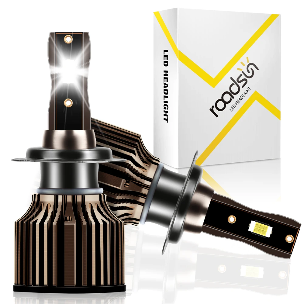 로드선 2PCS LED 헤드라이트 H7 자동차 LED 라이트 20000LM 150W 6500K 3570 CSP 칩 자동차 안개등