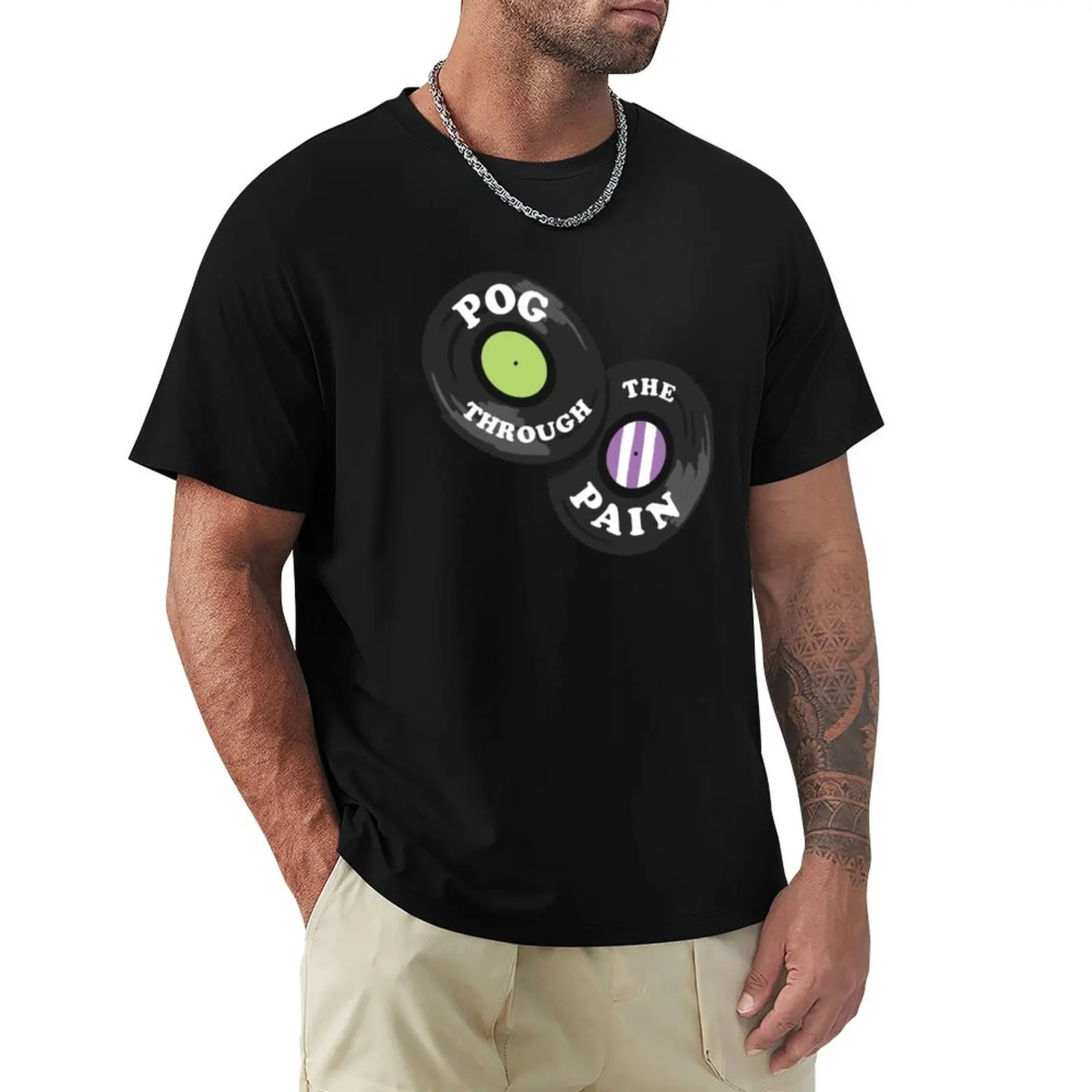 Pog Through The Pain T-Shirt New Edition T Shirt Blank T-Shirt Tees Workout Shirts For Men