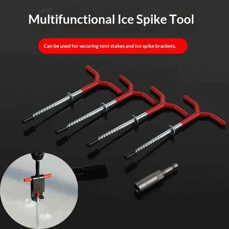 1개 아이스 낚시 쉘터 앵커 드라이버 도구, 수동 아이스 앵커 드릴 어댑터, 아이스 쉐이크 스테이크용 나사 설치 도구