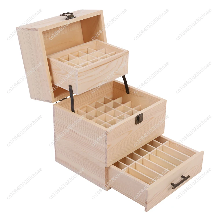 59 Grid Level 3 Space Savings Wooden Storage Boxes Case Essential Oil Storage Ca