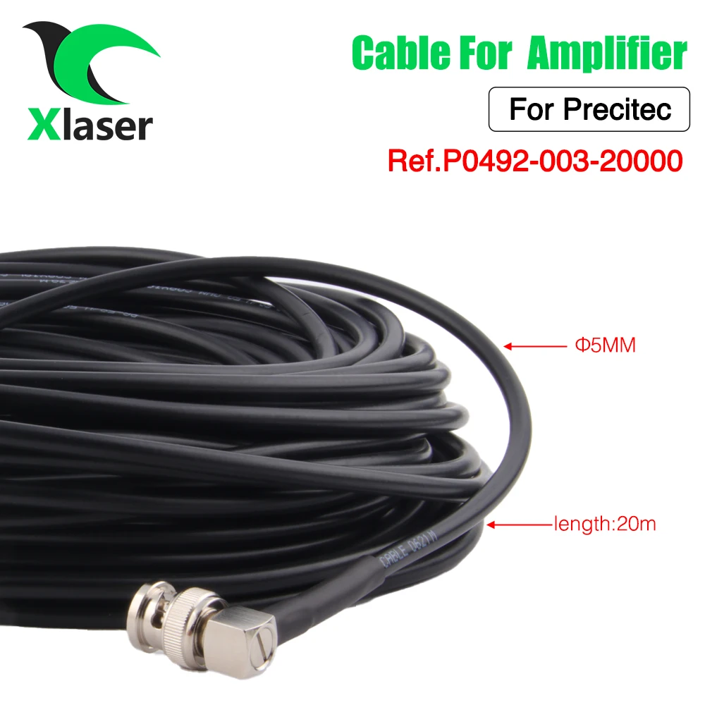 XLaser 20 미터 광학 RF 케이블 P0492-003-20000 섬유 레이저 커팅 헤드 Precitec 레이저 헤드 용 4 코어 증폭기 케이블
