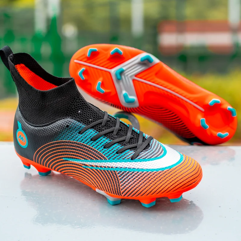 

Adult football shoes men's high help professional TPU spike grass junior competition training