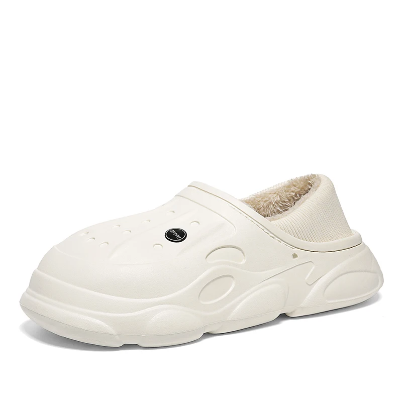 

Men's Outdoor Plus Cotton Cotton Slippers Women's Casual Plus Velvet Warm Slippers Couple Plus Size Shoes