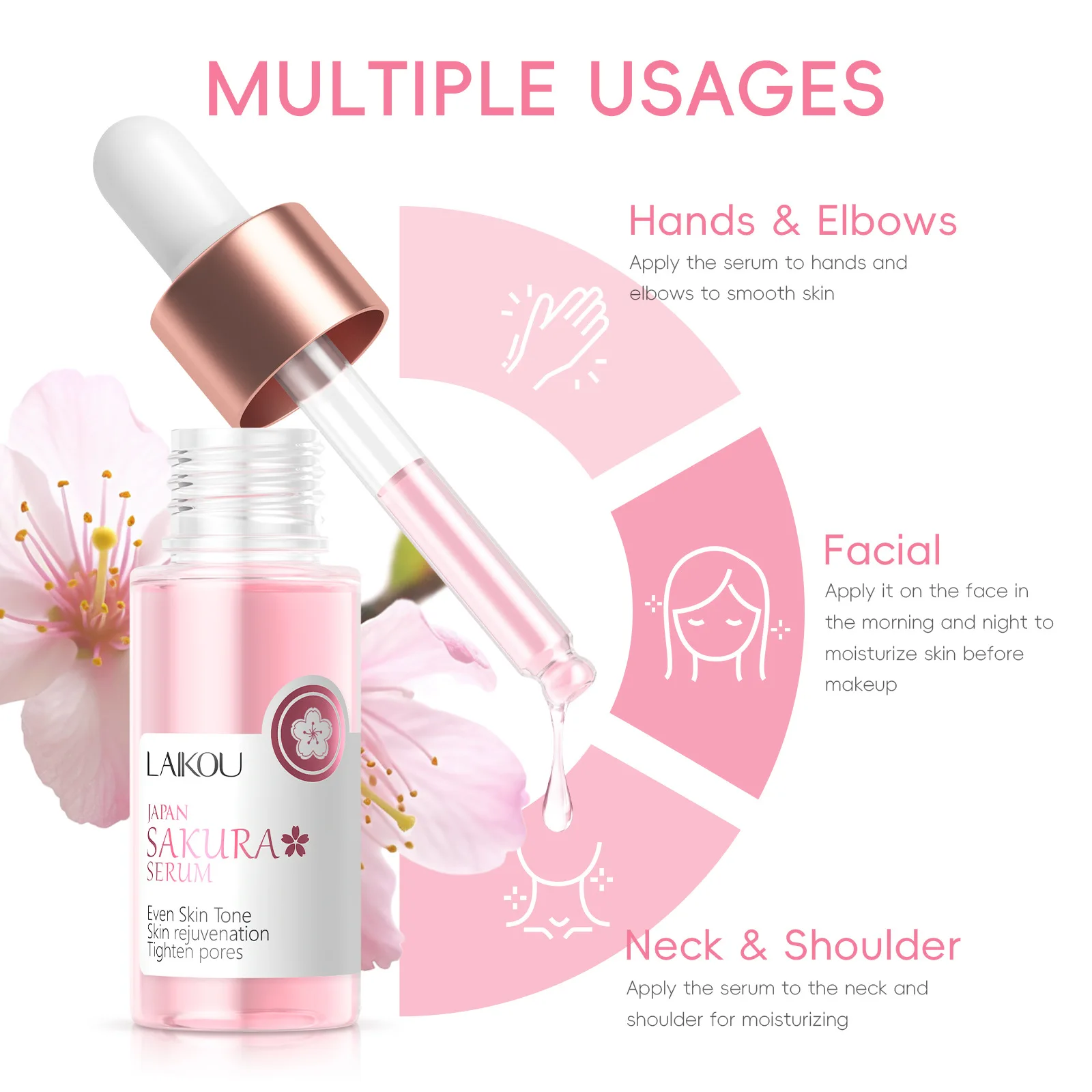 Cherry Blossom Cream Facial Essence With Cherry Blossom Extract Sakura Facial Essence For Facial Firming Moisturizer Hydrating 5