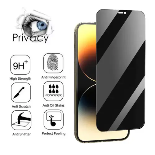 For iPhone 16 17 15 14 pro privacy tempered glass for iphone 15 14 13 12 11 pro max iphone14 iphone13 iphone16 iphone 16 pro anti spy screen protector iphone 14pro - Image 2