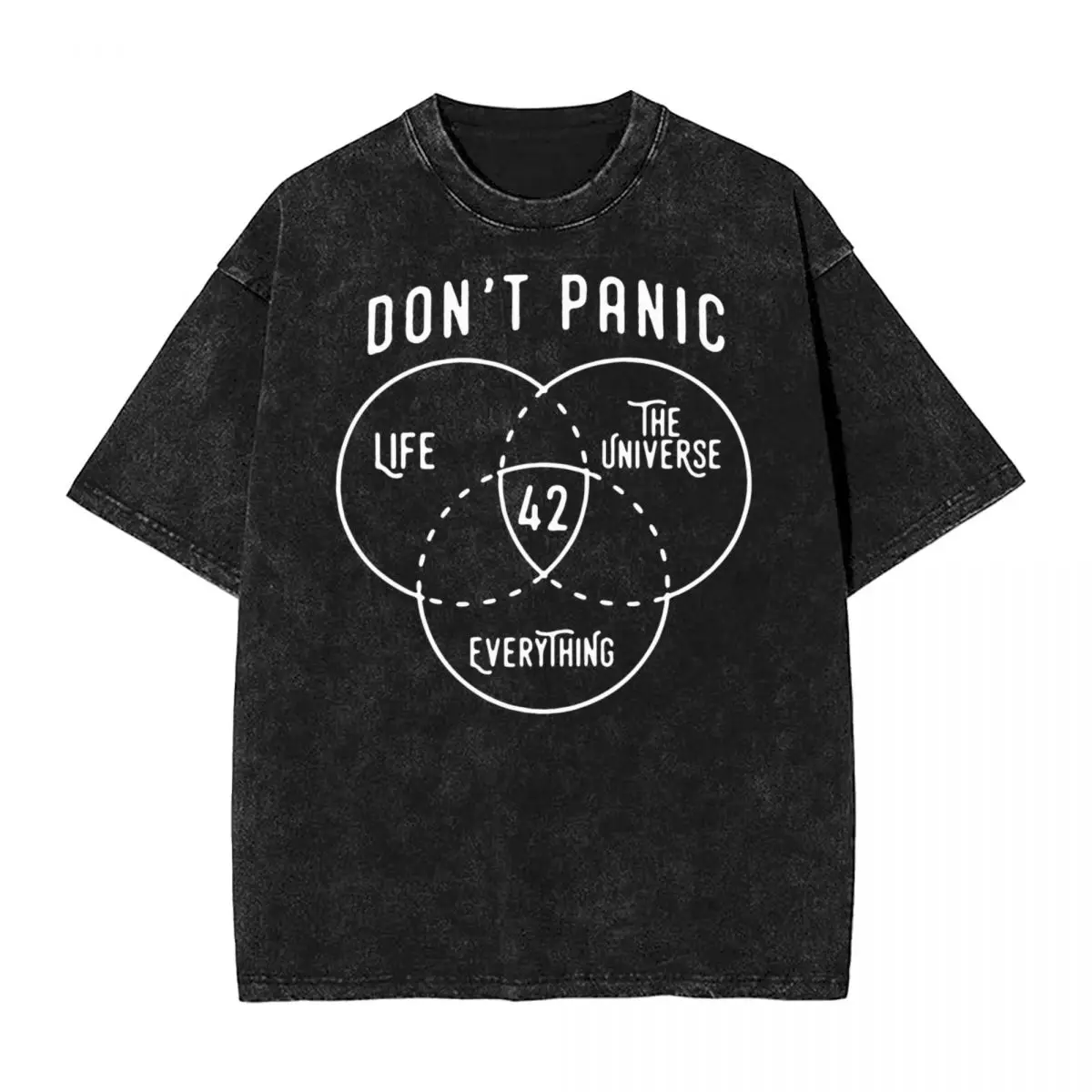 Magliette Lavate 42 La Risposta Alla Vita The Universe And Everything Magliette Douglas Adams Oversize Streetwear Tees Uomo Donna