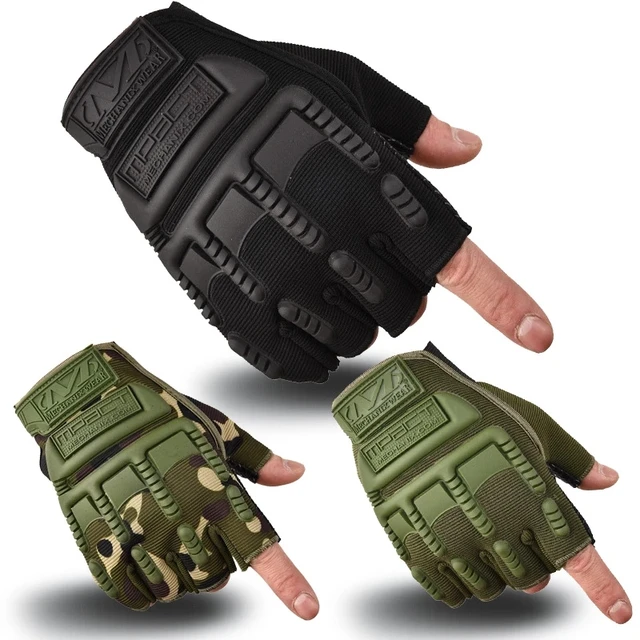 Guantes tácticos de medio dedo para niños, manoplas deportivas de camuflaje  militar, ciclismo al aire libre, escalada, Fitness, Verano - AliExpress