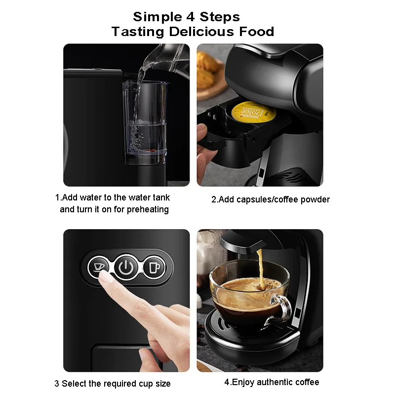 MultiFunction Italian Espresso Capsule Coffee Maker Small Big Cup Dual Use Easy Operation Auto Household American Coffee Machine 5