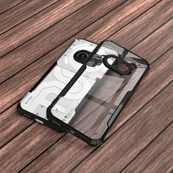 Transparent Acrylic Armor Protective Case with Shockproof Silicone Bumper for nothing phone 2 (Black)