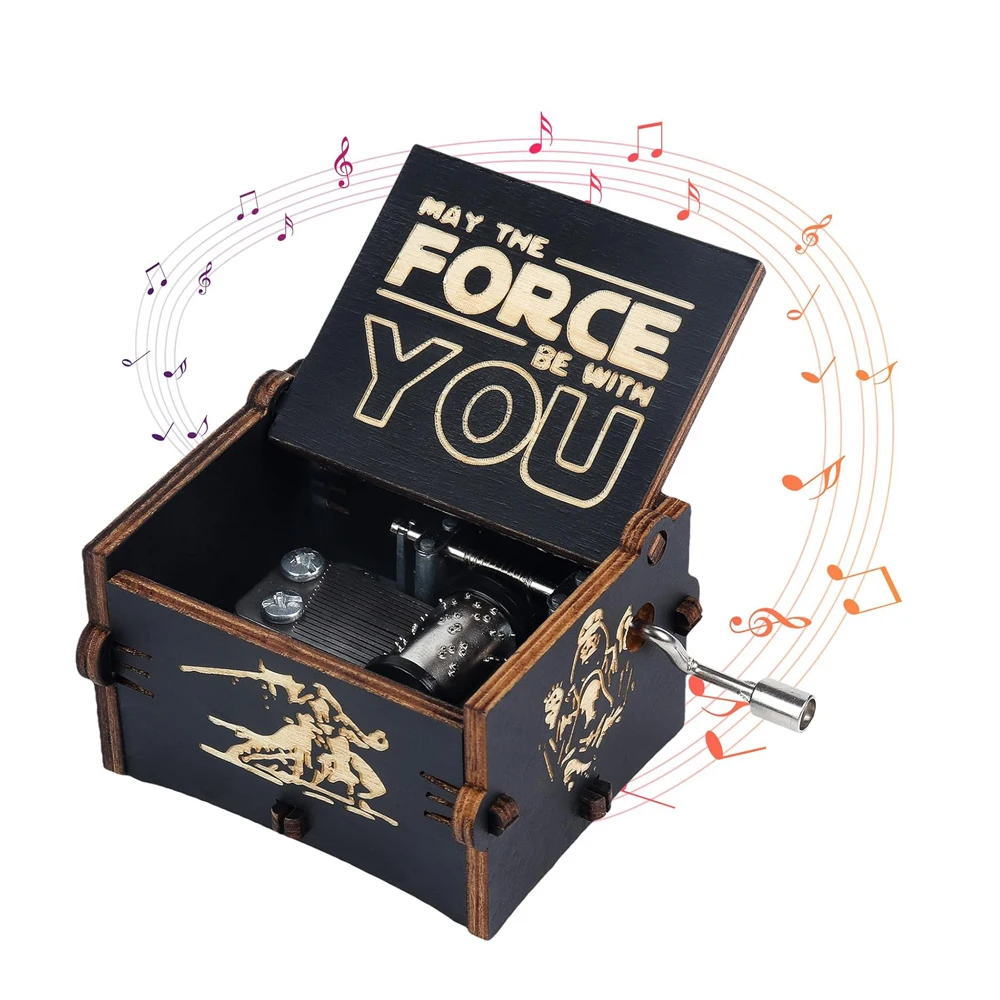 Wooden Hand Crank Music Box Christmas Gifts Valentine's Day Gifts New Year Birthday music box