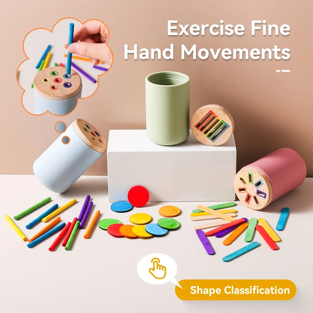 Montessori Baby Toys Silicone Educational Toys Color Matching Bucket Cognitive Toddler Sensor Game Baby Games 2 Years