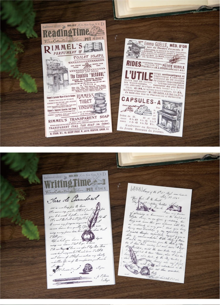 Journal GO Vintage Aufkleber für Scrapbooking Album Junk Journal Manuskript Wort Gedicht Buchstaben Transfer Retro Buchstaben Aufkleber – Detail 8