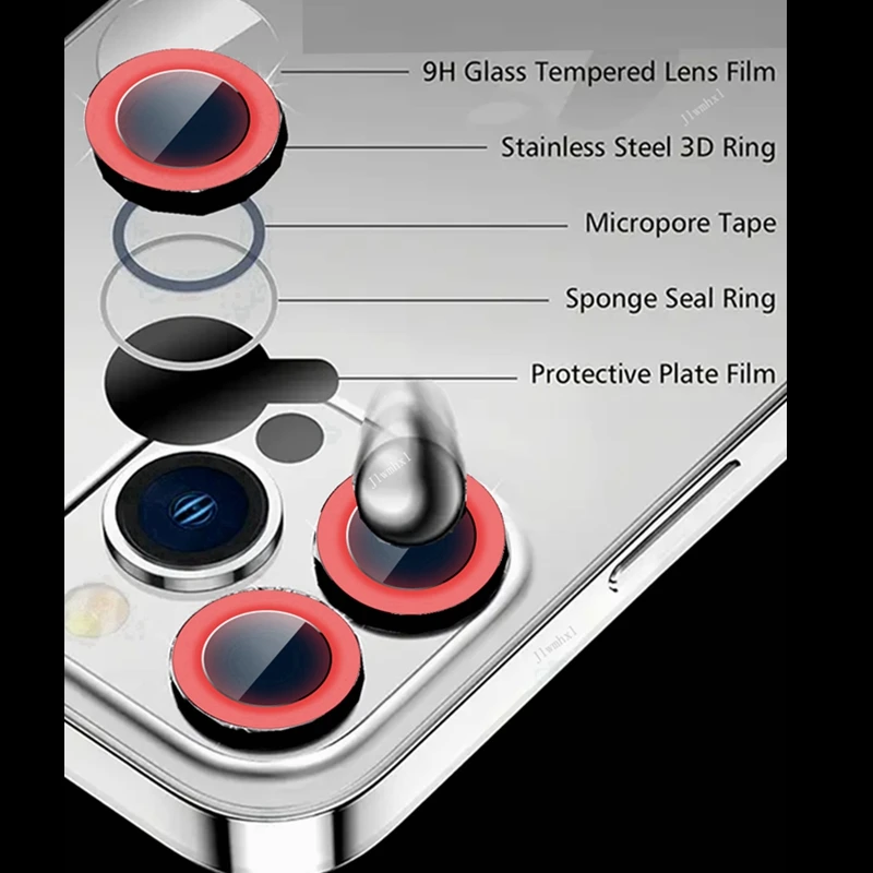 Protezione Fotocamera Luminoso Vetro Lente IPHONE 16 15 14 13 12 Mini