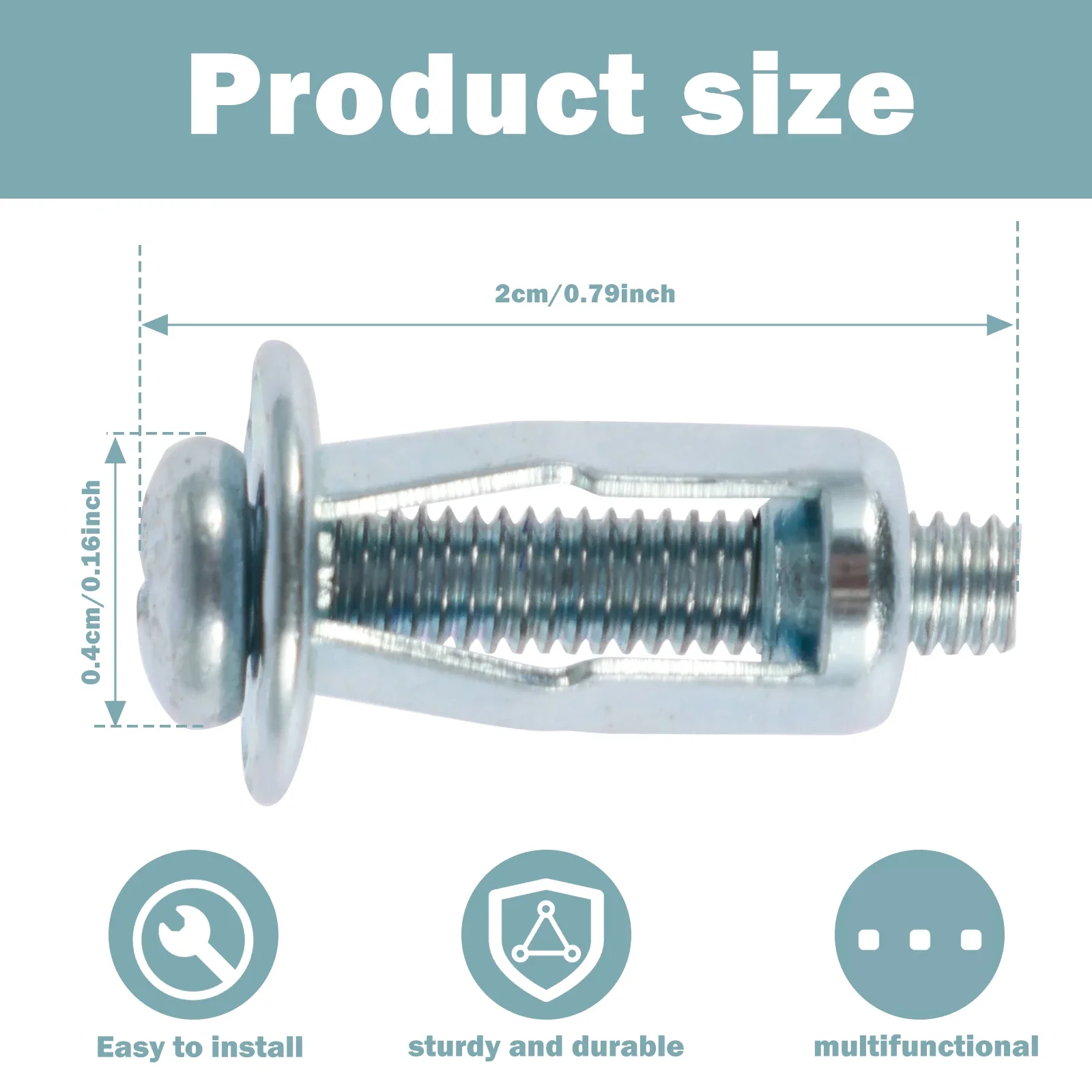 thumbnail image 2 of 80pcs M4 Stainless Steel Jack Nuts - Expansion Anchors For Hollow Walls & Thin Materials 2 of 13