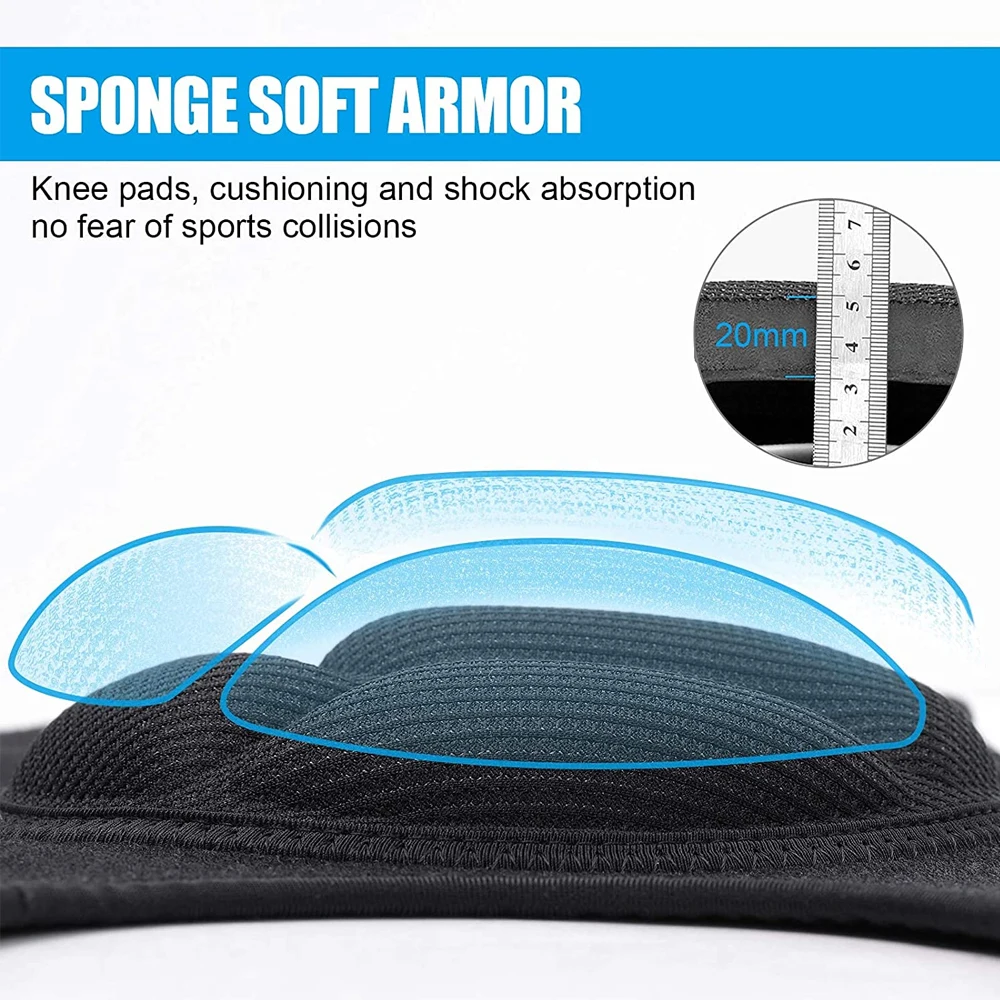 1pair Sports Anti-collision Sponge Anti-fall Knee Pads Football Basketball Fitness Roller Skating Protective Gear Anti-fall