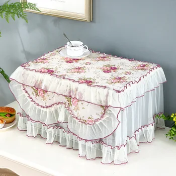 New product yarn edge pastoral lace style home kitchen appliances microwave oven portable emergency dust cover 100% polyester 1