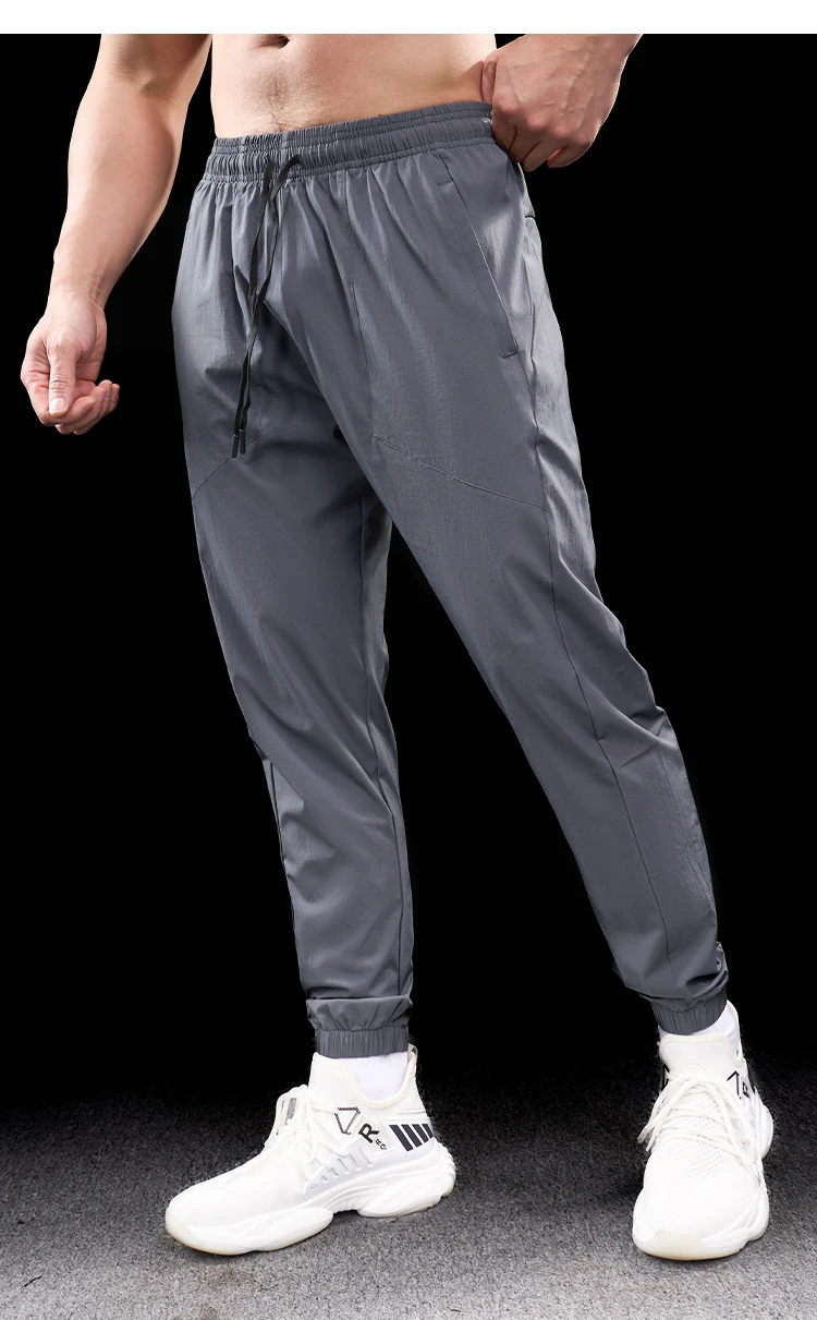 Men Running Trousers - Loose Fit Sports Fitness Pants With Elastic Waist Band