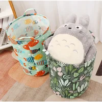 New Print Laundry Basket Portable Foldable Home Laundry Storage Bag Cotton Linen Hamper for Kids Toys Dirty Clothes Basket Large 2