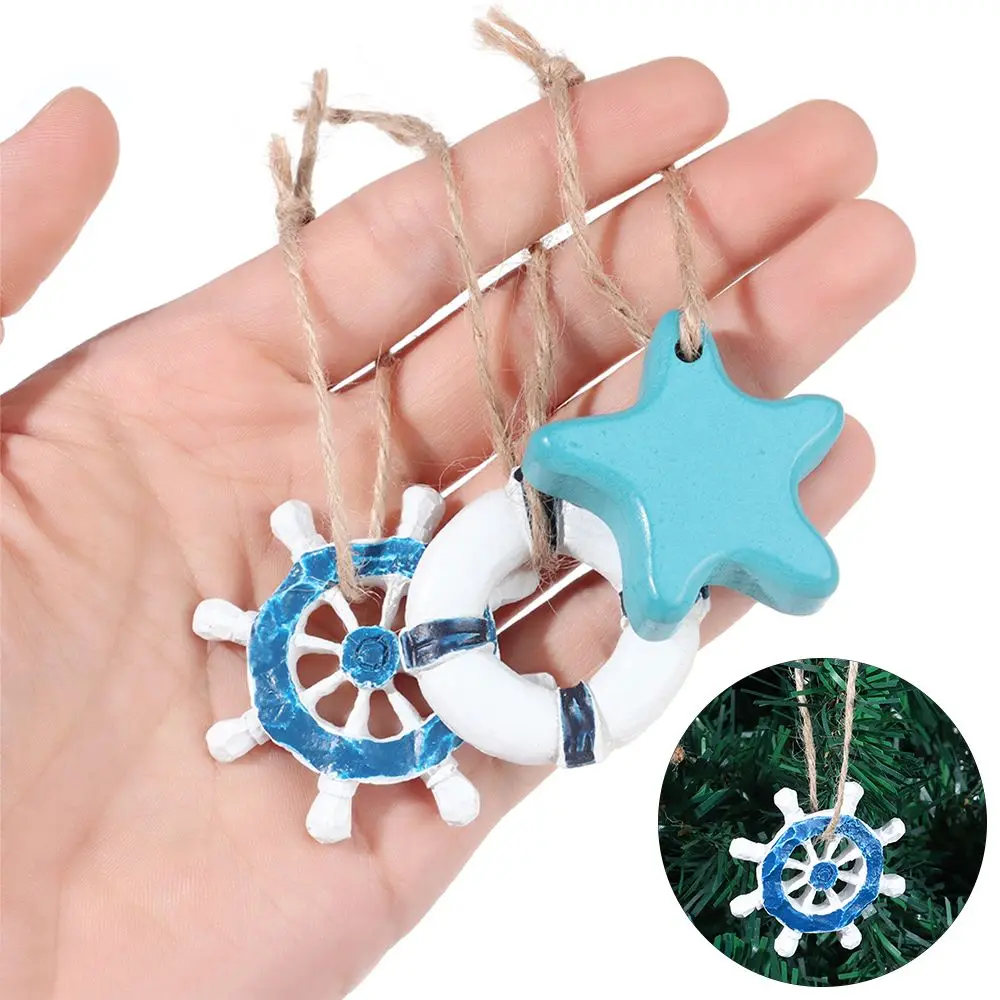 Decorazione Da Parete In Stile Mediterraneo Ciondolo Salvagente Di Pesce Mini Accessori Da Pesca Decorazione Appesa Stella Marina