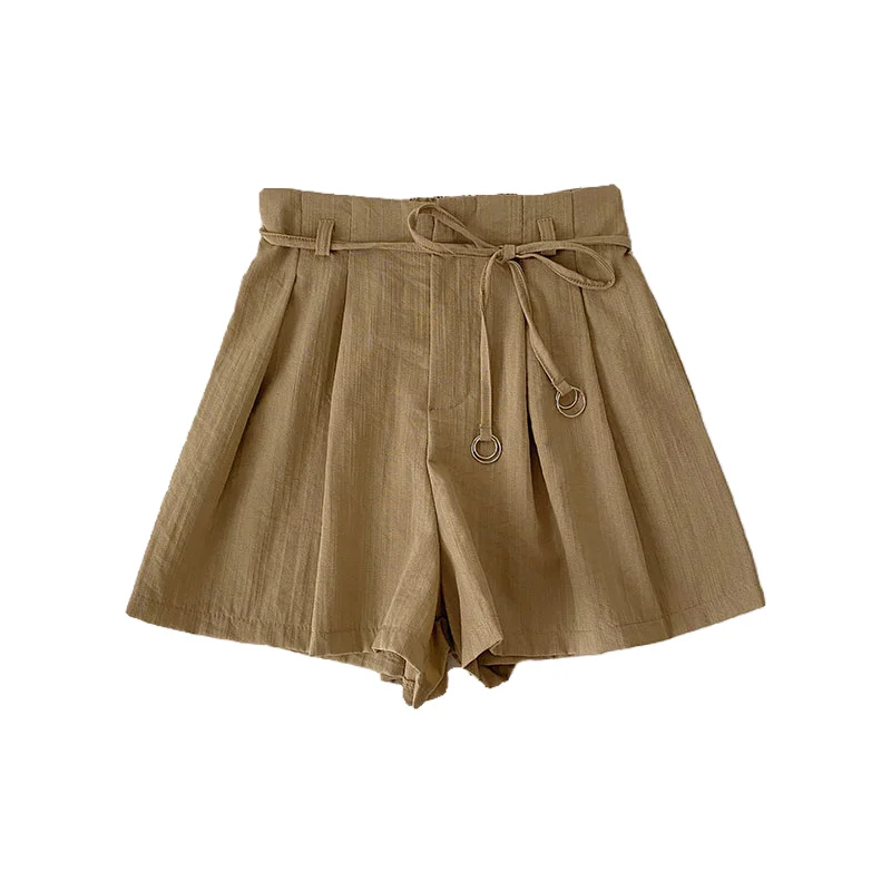 

Summer Korean style fashion casual tie high waist wide leg shorts women
