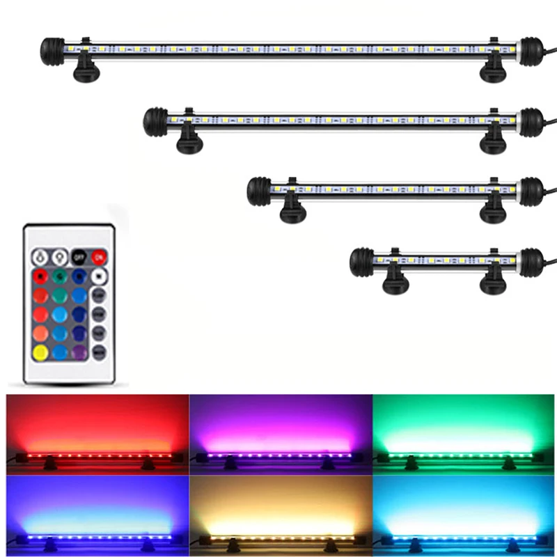 

LED Strip Light Waterproof Fish Tank Light Underwater Decor Lights Led RGB Strip Lightings Submersible Led Color Lights 19-39CM