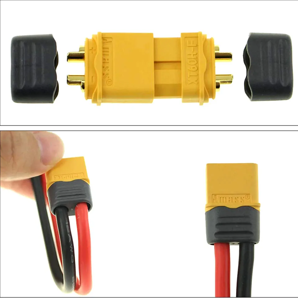10pcs Amass XT60h 커넥터 XT60-T 플러그 (시스 하우징 포함) RC Lipo 배터리 rc 자동차 fpve 드론 용 여성/남성 XT60 플러그