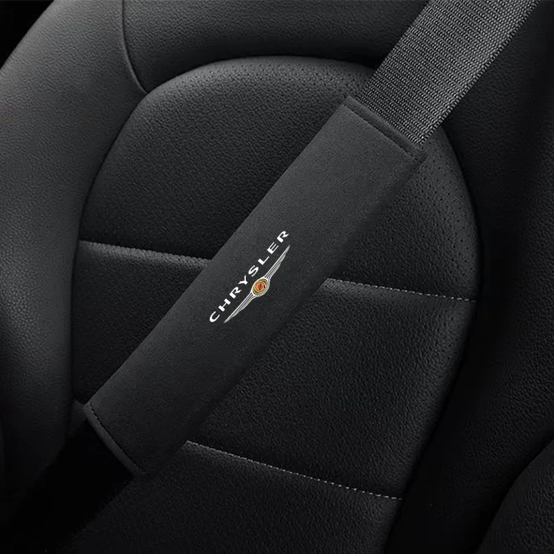 

1pcs Car Safety Belt Ornament Plush Leather Anti-Fur Seatbelt Shoulder Protector for chrysler 200 200c 300c 300 Pacifica Sebring