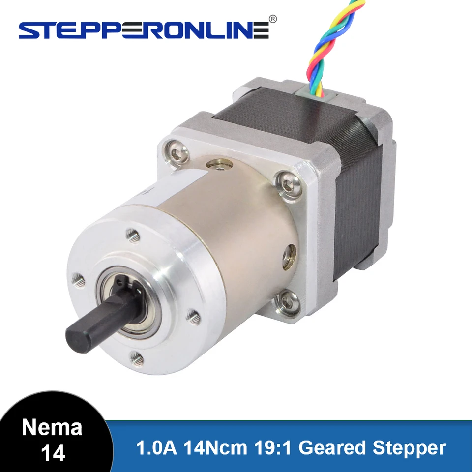 Nema 14 Rapporto Di Trasmissione Del Motore Passo-passo 19:1 Motore Del Cambio Planetario 1.0A Ingranaggio Estrusore Per Stampante 3D Robot CNC Fai Da Te - Foto 5