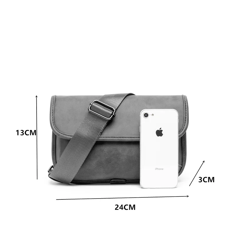 New Trendy Men's Crossbody Bag Single Shoulder Cross Body Bags Men Fashion Brand Design Shoulder Bag Gray Small Square Bag Mens - 4
